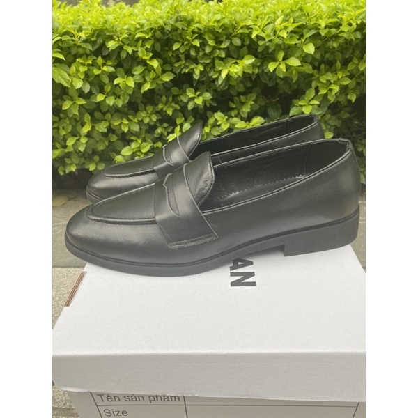 Penny Loafer Công Sở Da Bò Đế Cao Su Đúc BH 12 Tháng