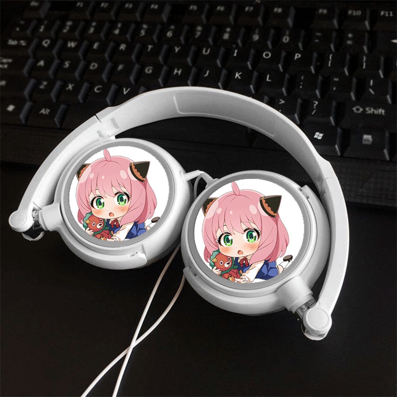 Tai nghe in hình nhân vật SPY x Family ver nằm anime chibi dạng chụp cắm dây tiện lợi