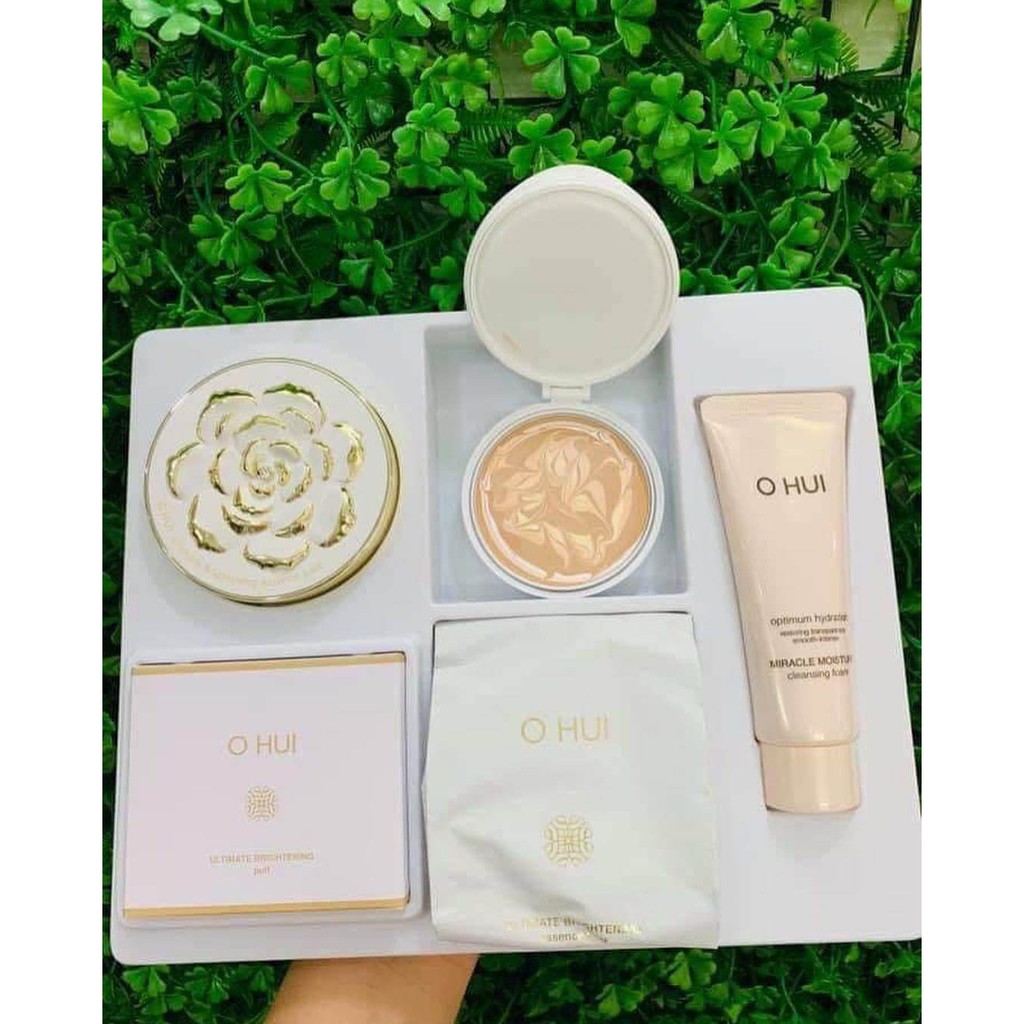 Set phấn tươi Ohui Ultimate Brightening Pact hoa hồng trắng | BigBuy360 - bigbuy360.vn