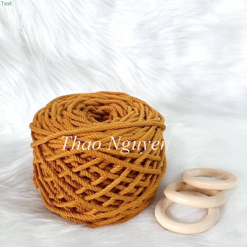 200g- dây thừng đan macrame sợi xoắn 3 -size 5mm. (Bảng 40 màu)