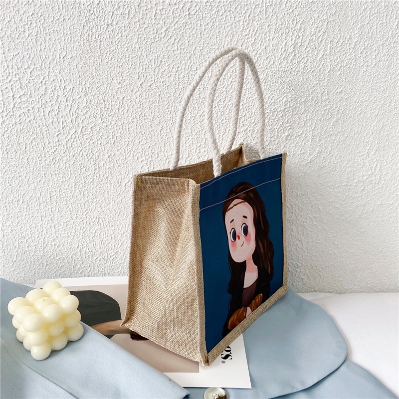 Túi Vải Canvas In Hình Cô Gái Dễ Thương Xinh Xắn