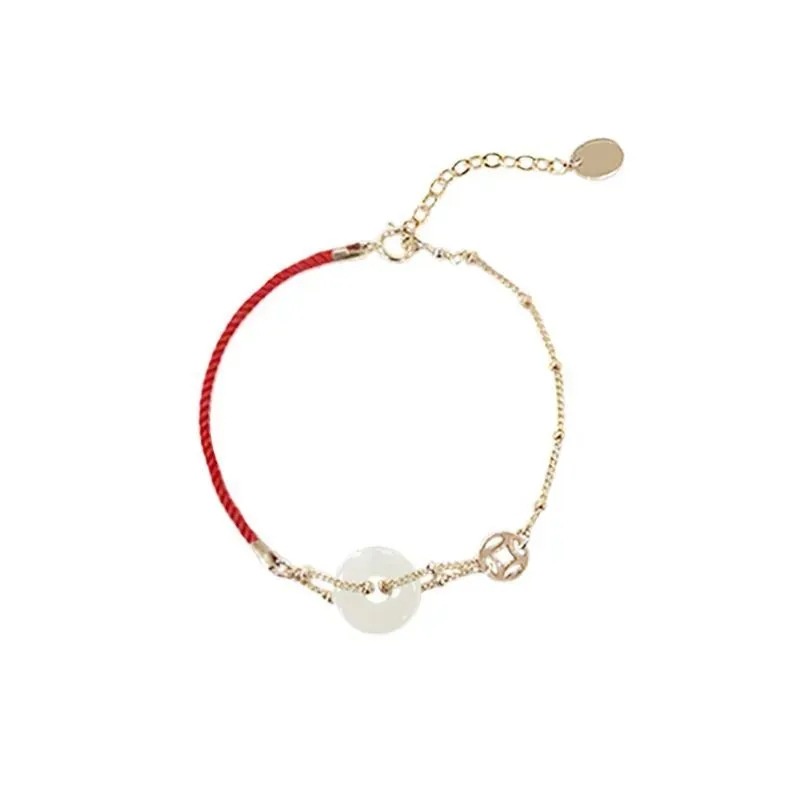 New Ladies Pearl Bracelet Handmade Red String Bracelet Trang sức phong cách Trung Quốc