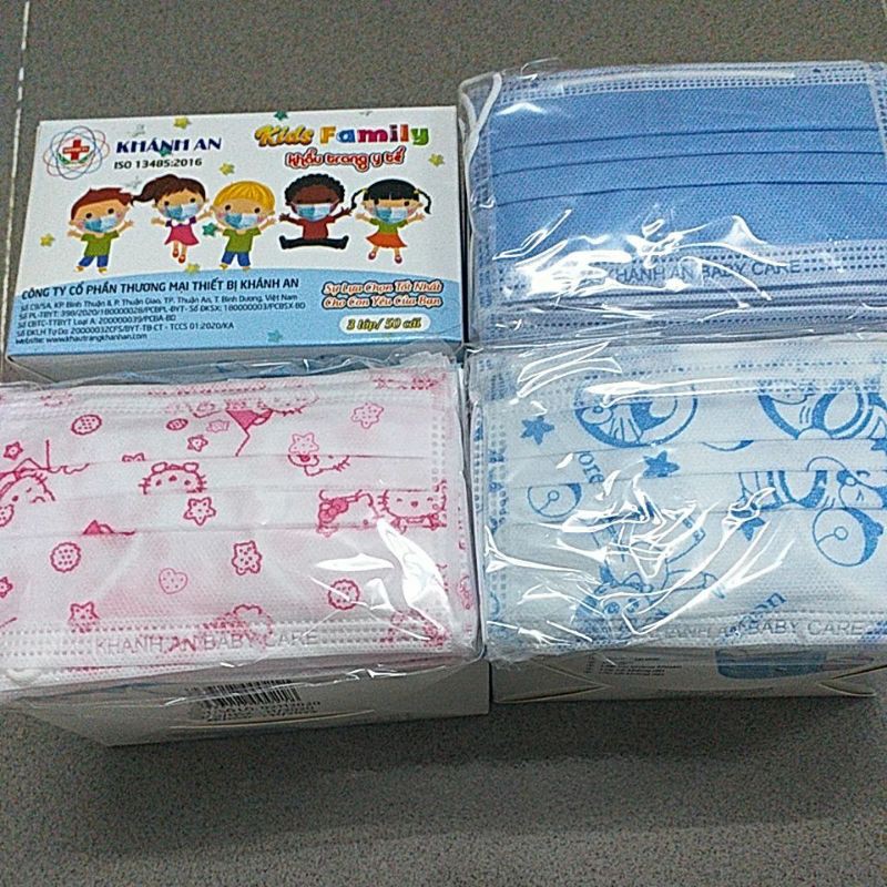 Khẩu trang trẻ em Khánh An Kids Family Hộp 10 cái Hộp 50 cái | BigBuy360 - bigbuy360.vn