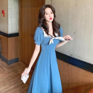 Đầm thủy thủ tay phồng thời trang nữ tính