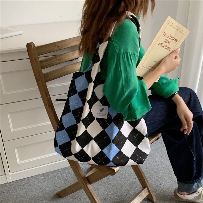 Túi Xách Canvas Cỡ Lớn Phong Cách Vintage Hàn Quốc