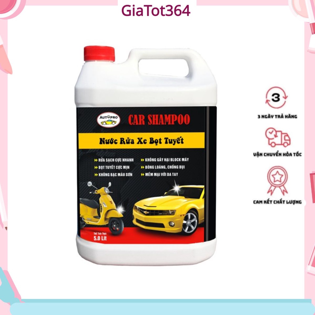Nước rửa xe bọt tuyết Car Shampoo 5L cho ô tô xe máy