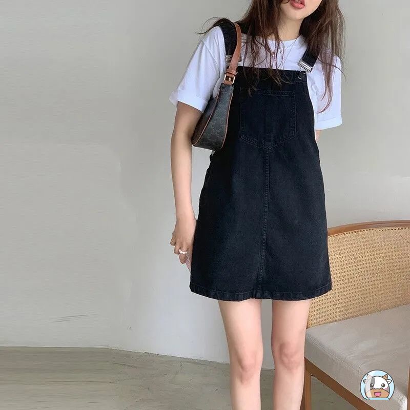 Đầm Yếm denim Phong Cách Hàn Quốc Ngọt Ngào Mùa Hè Cho Nữ
