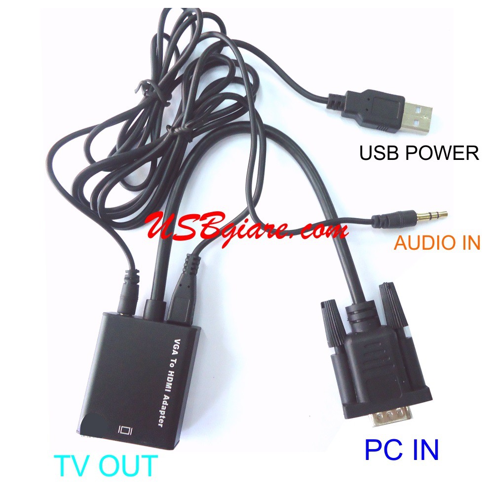 Cáp chuyển đổi vga sang hdmi kèm âm thanh audio,vga to hdmi audio,vds shop