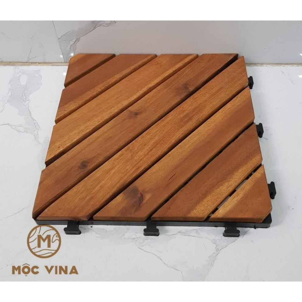 COMBO 10 Vỉ Sàn gỗ tự nhiên cao cấp 6 nan chéo R30 cm Ikea - GỖ TỰ NHIÊN NGOÀI TRỜI NAN CHÉO Mộc Vina