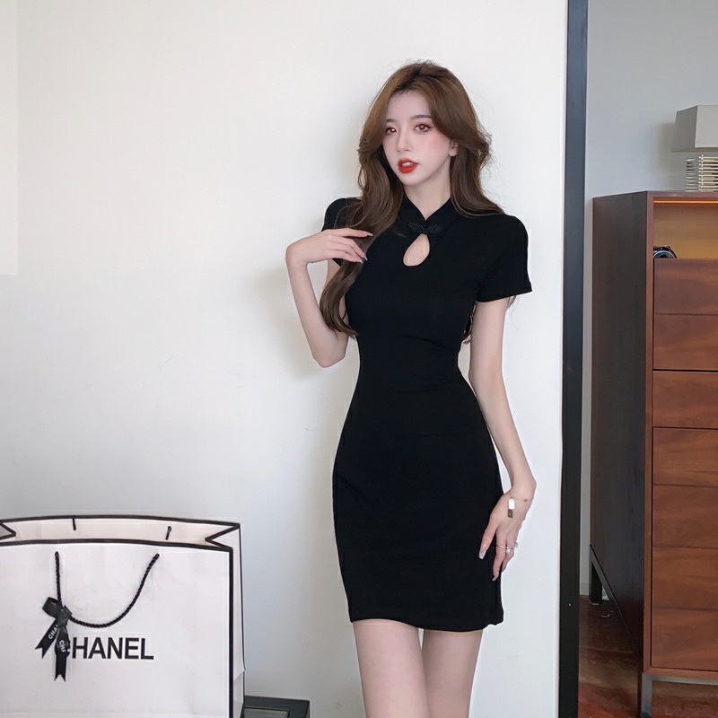 Đầm Dạo Phố Thun Đen Chất Đẹp