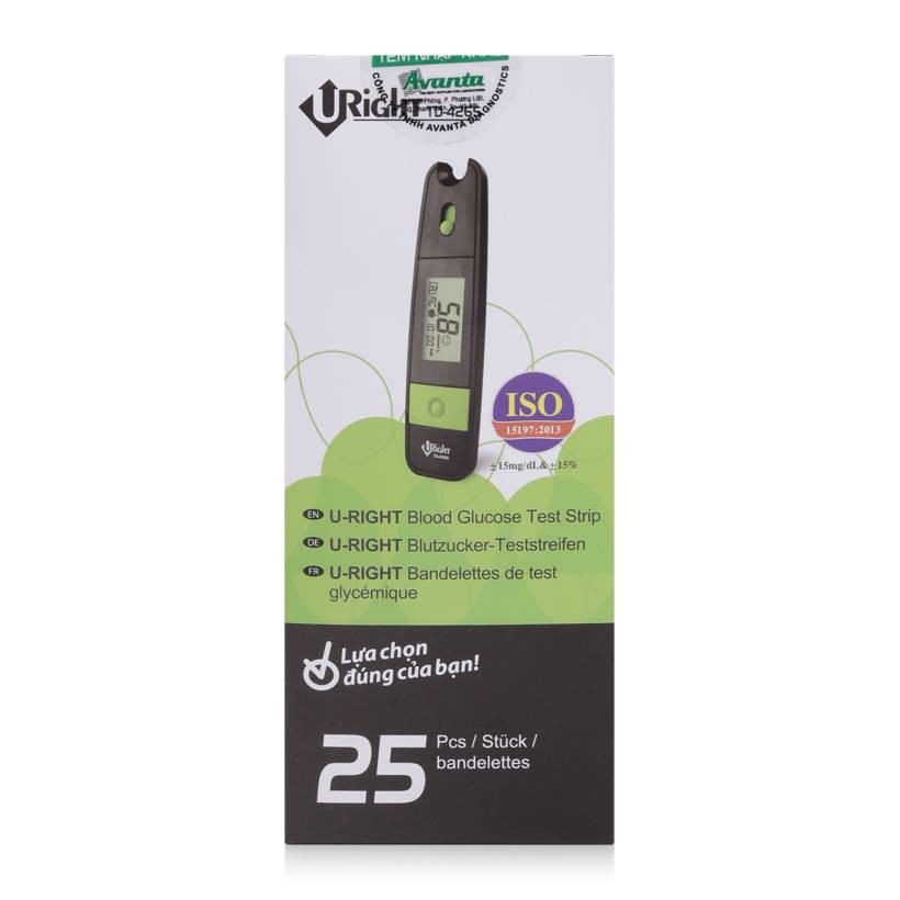 Uright TD4265, 4267 - hộp 20 que thử đường huyết Dùng cho máy Uright TD4265, 4267