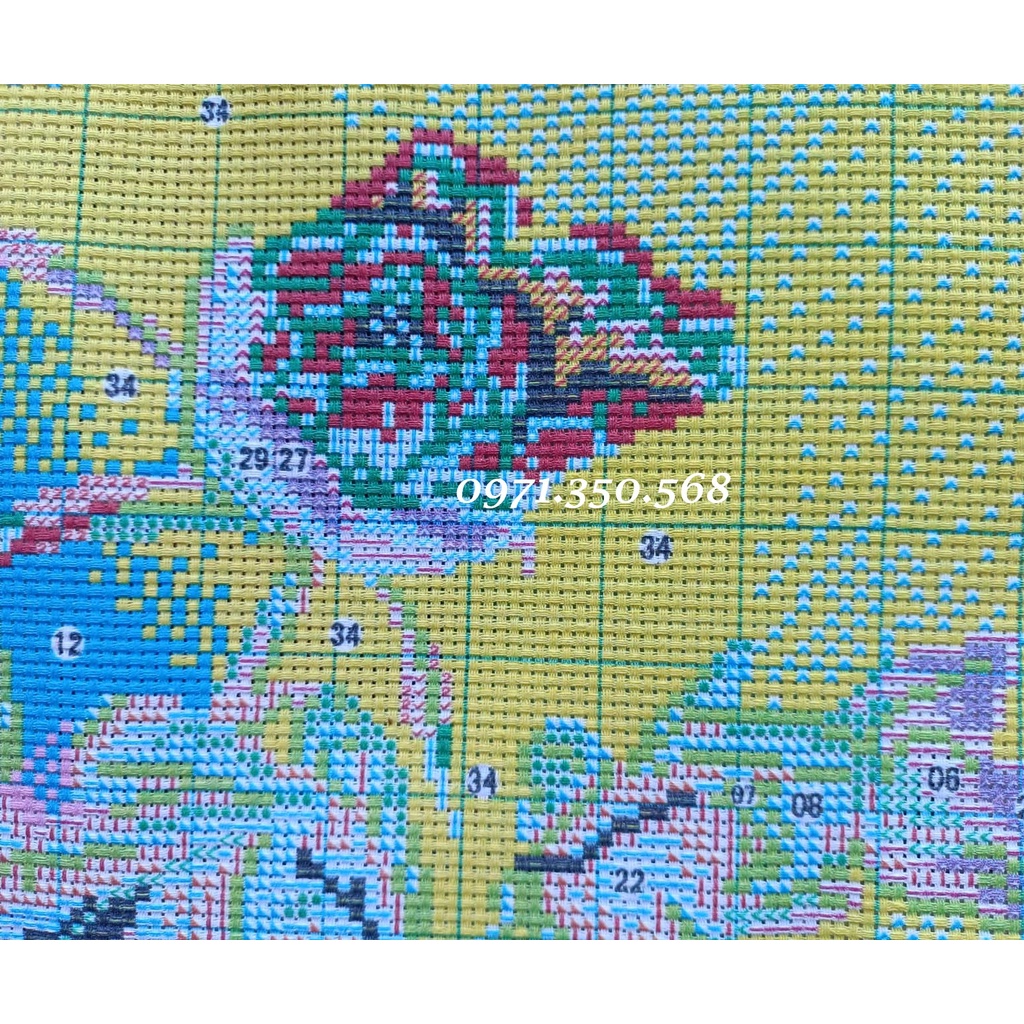 Tranh thêu chữ thập Hoa mẫu đơn DX1161-120x64cm