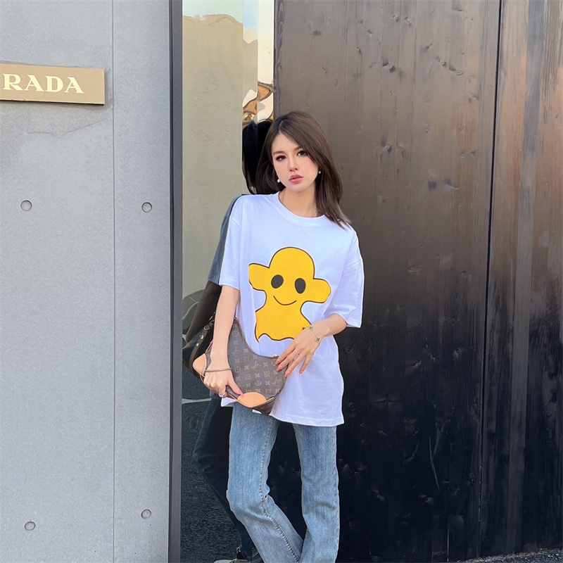 Burberr*áo Thun Tay Ngắn In Hình Quái Vật Nhỏ Cổ Điển Vui Nhộn Chất Lượng Cao Đơn Giản Cho Cặp Đôi