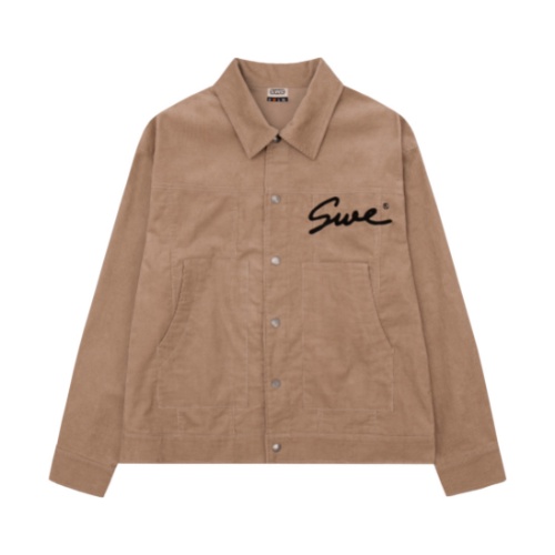 SWE - Áo sơ mi unisex SIGNATURE CORDUROY JACKET  vải nhung sợi dài tay thêu chữ