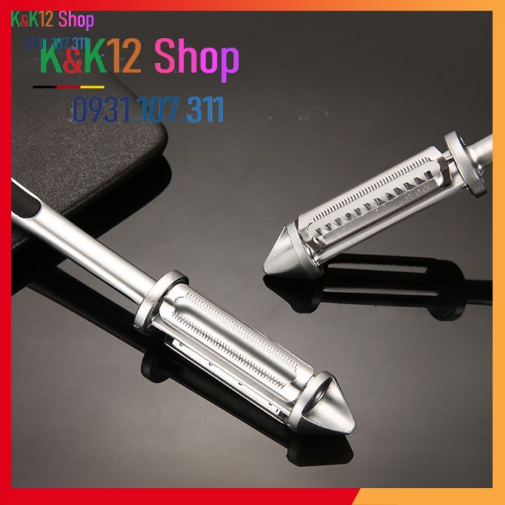 Dụng cụ nạo, gọt, bào củ quả bằng thép không gỉ. Dao gọt vỏ trái cây inox đa năng 4 in 1 tiện dụng, hữu ích