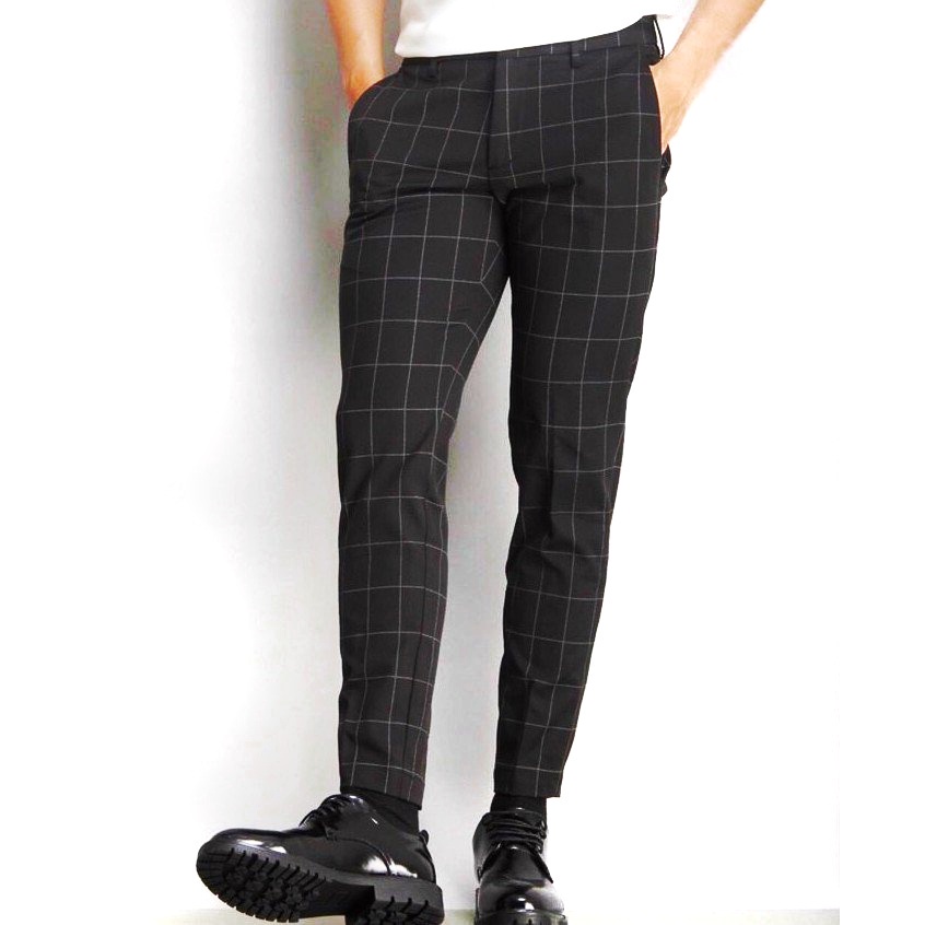 Quần Tây Nam Đen Caro Tahistyle Quần Tây Âu Kẻ Sọc Ống Côn Dáng Body Trẻ Trung Năng Động - Hàng mới về
