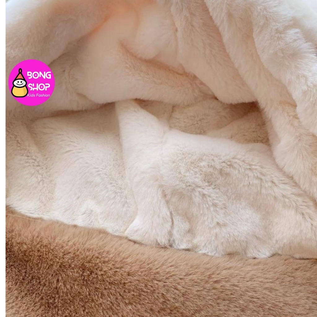 Mũ lông hình chú vịt con siêu ấm kèm khăn cho bé 1- dưới 3 tuổi