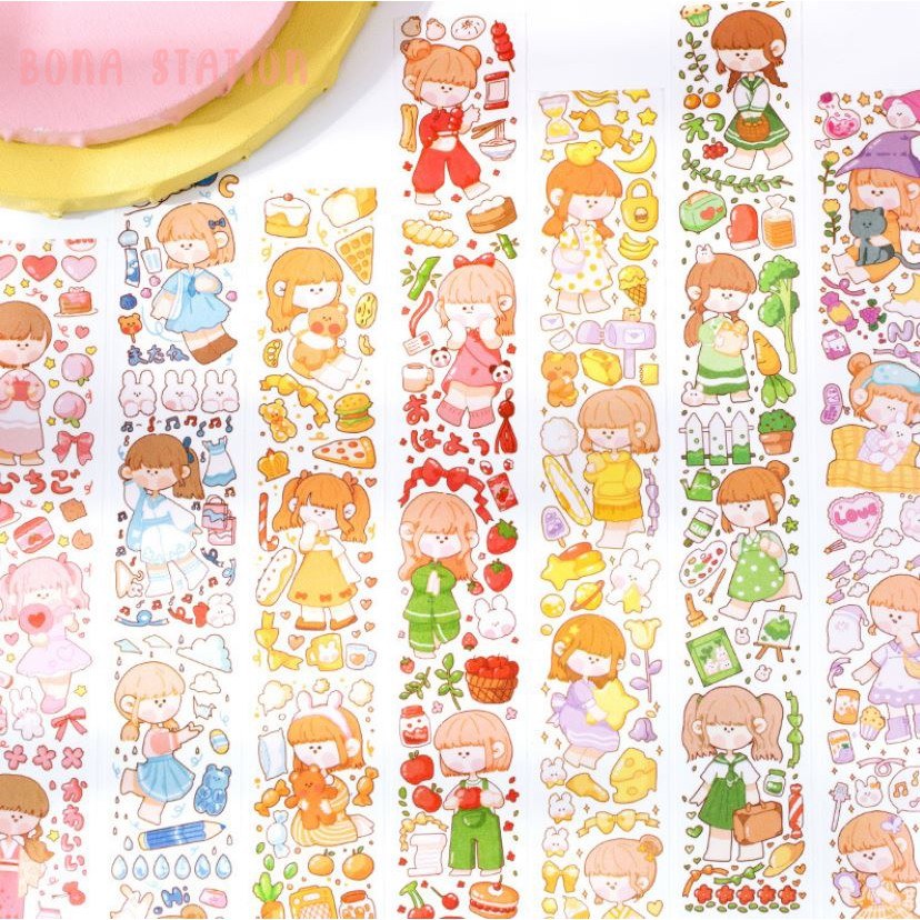 Bộ 5 cuộn washi tape Đậu đậu nhàn nhã | BSW046