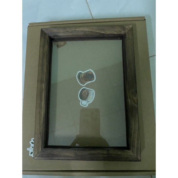 Khung gỗ nâu vintage 2 mặt kính trong suốt, khung ảnh gỗ để bàn, treo tường, khung gỗ thông decor, khung ảnh để bàn