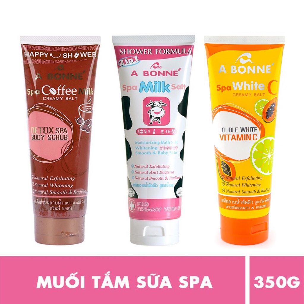 Muối Tắm Sữa Bò Tẩy Tế Bào Chết A Bonne Spa Milk Salt Shower Formula 350g (dạng tuýp) | BigBuy360 - bigbuy360.vn