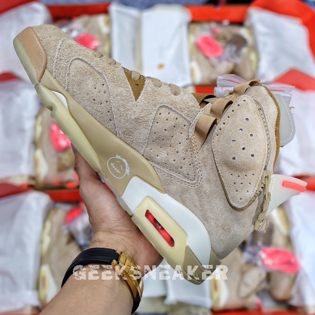 [GeekSneaker] Giày Sneaker Travis Scott x Air Jordan 6 Retro ‘British Khaki’ | BigBuy360 - bigbuy360.vn