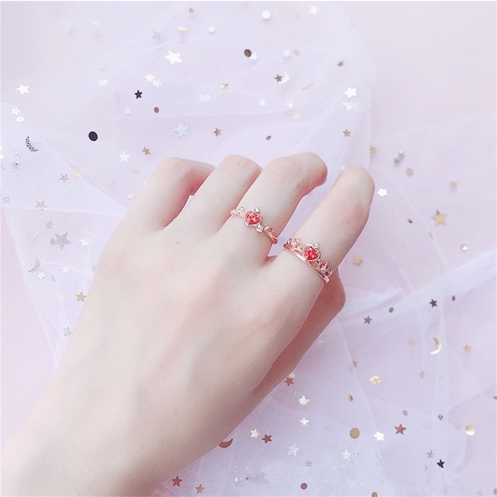 Nhẫn hình vương miện đính đá thời trang cho nữ