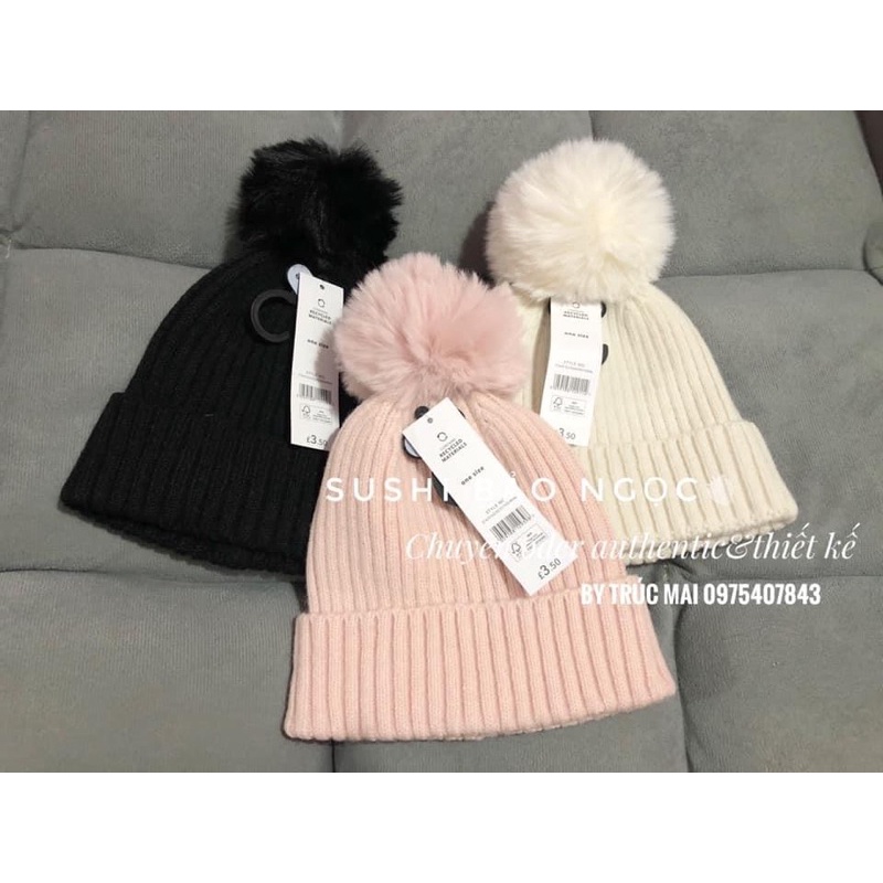 Mũ len quả bông siêu xinh cho bé.