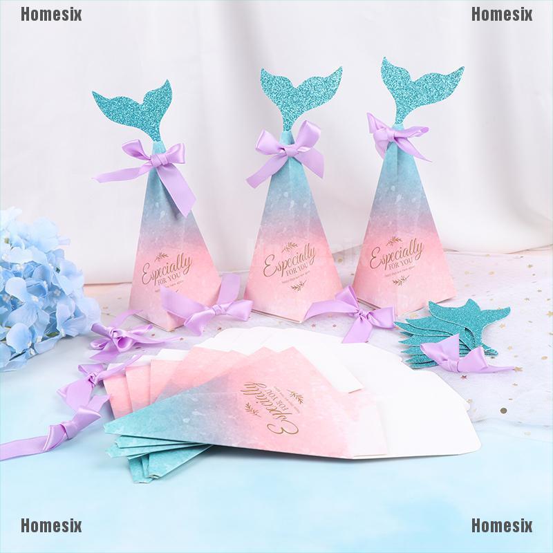 Set 10 Hộp Đựng Kẹo Hình Đuôi Nàng Tiên Cá