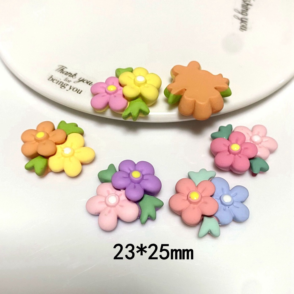 Phụ Kiện Trang Trí Ốp Điện Thoại Hình Hoa Lá Hoạt Hình Dễ Thương Bằng Resin DIY