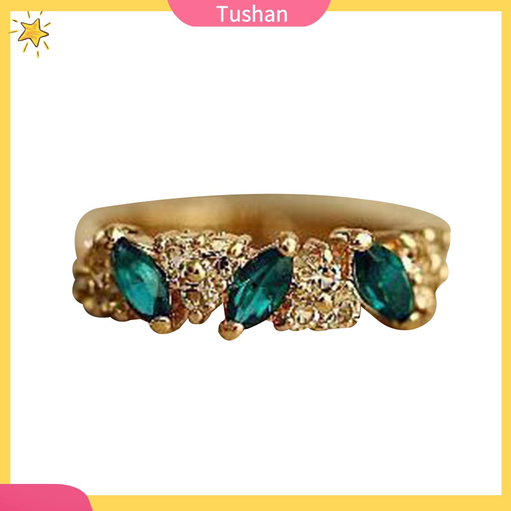 Nhẫn trang trí đính đá zircon kiểu cổ điển thích hợp với cô dâu