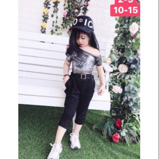 Set bộ hở vai chéo cực xinh cho bé gái
