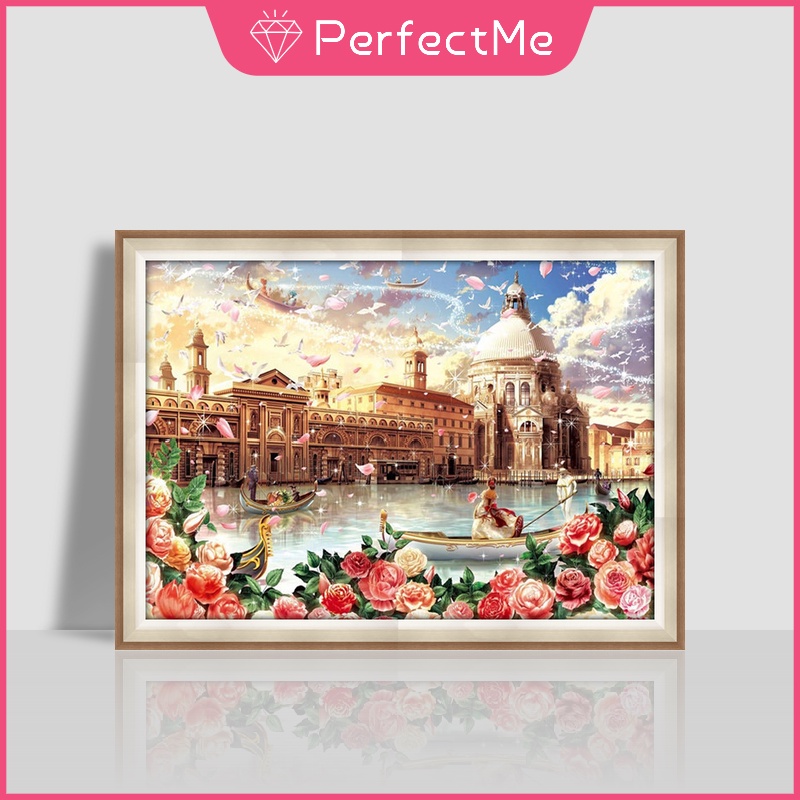 Bộ Tranh Đính Đá 5d Tự Làm 40x30cm Hình Phong Cảnh Thành Phố