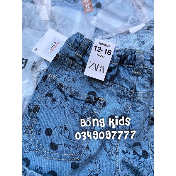 Quần Short Bé Trai &amp; Bé Gái Mickey Denim ZR