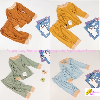 Xả!!! Đồ bộ dài tay bé trai bé gái THUN TĂM mềm Kwoo [FREESHIP] màu sắc nhẹ nhàng phong cách Hàn Quốc Mã KWOO5