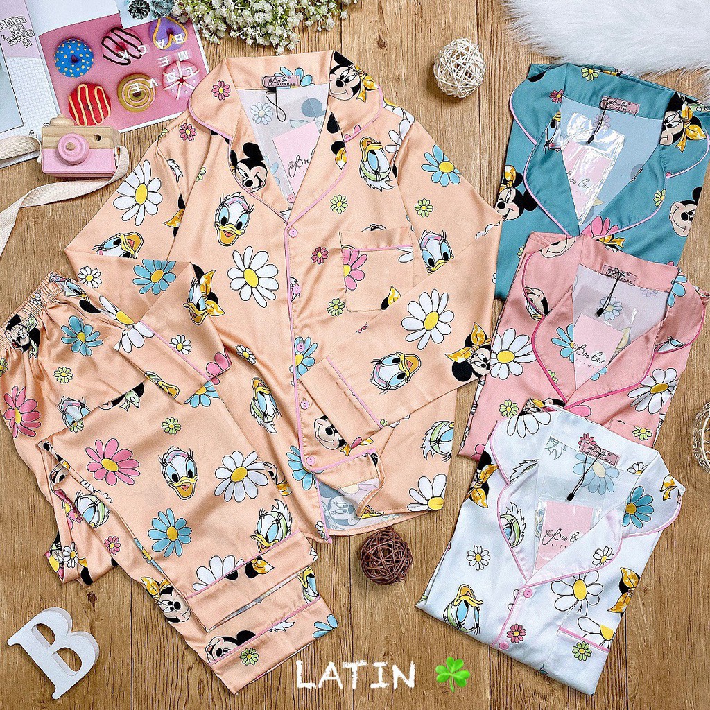 Đồ Mặc Nhà Pijama Lụa Latin hàng cao cấp TDQD Freesize - HÀNG THIẾT KẾ