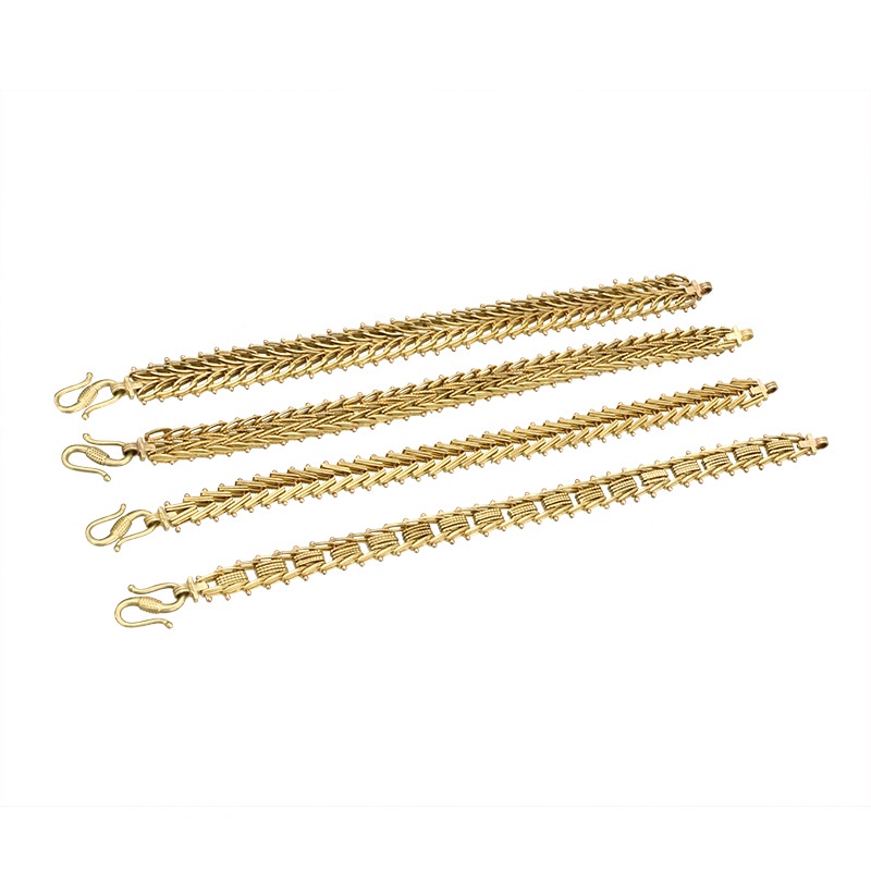 Vòng tay xương cá bằng đồng thau phong cách hip hop