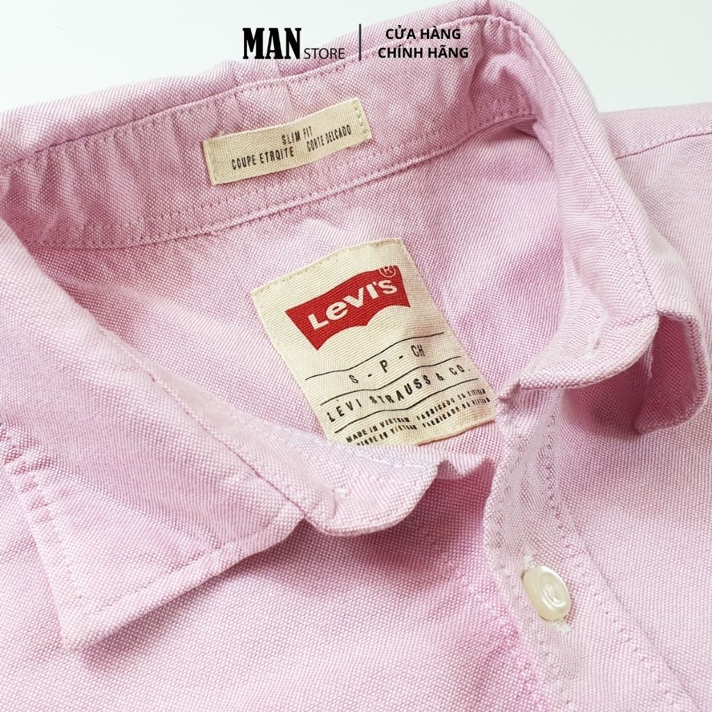 Áo sơmi nam tay dài Levi's, sơ mi nam dài tay trơn basic, vải cotton oxford thoáng mát, form slim fit