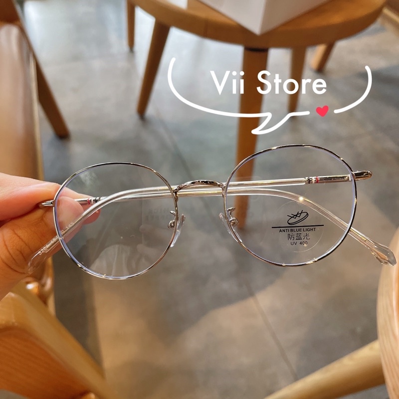 Kính cận nam nữ kim loại thanh mảnh 5281, kèm tròng 0 độ - Vii Store