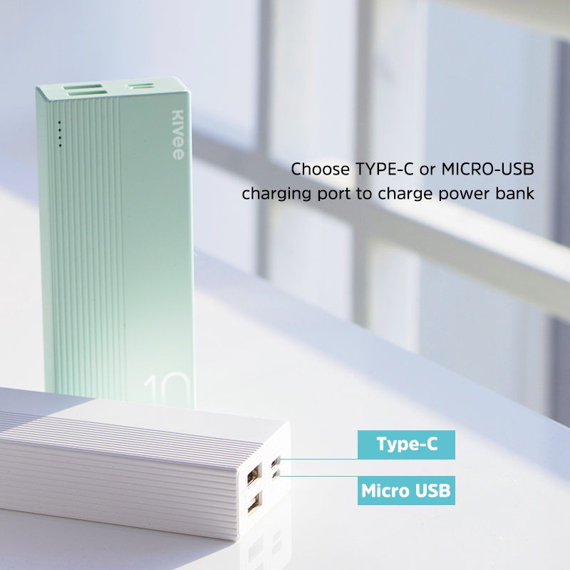 Sạc Dự Phòng 10000mAh BASIKE PT605 5V/2.1A hỗ trợ sạc nhanh thông minh - Bảo hành 12 tháng