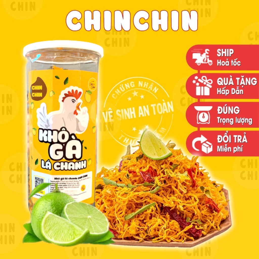 hô gà lá chanh Chin Chin hộp 300g siêu ngon đồ ăn vặt Hà Nội