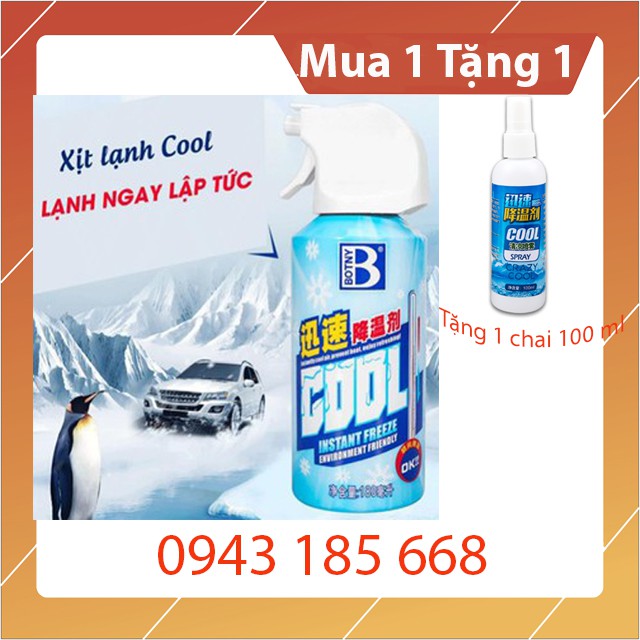 [ Mua 1 Tặng 1] Chai Xịt Làm Mát Xe Máy, Nội Thất Ô Tô - Bình Xịt Làm Mát, Hạ Nhiệt Tức Thì, Làm Lạnh Nhanh Chóng