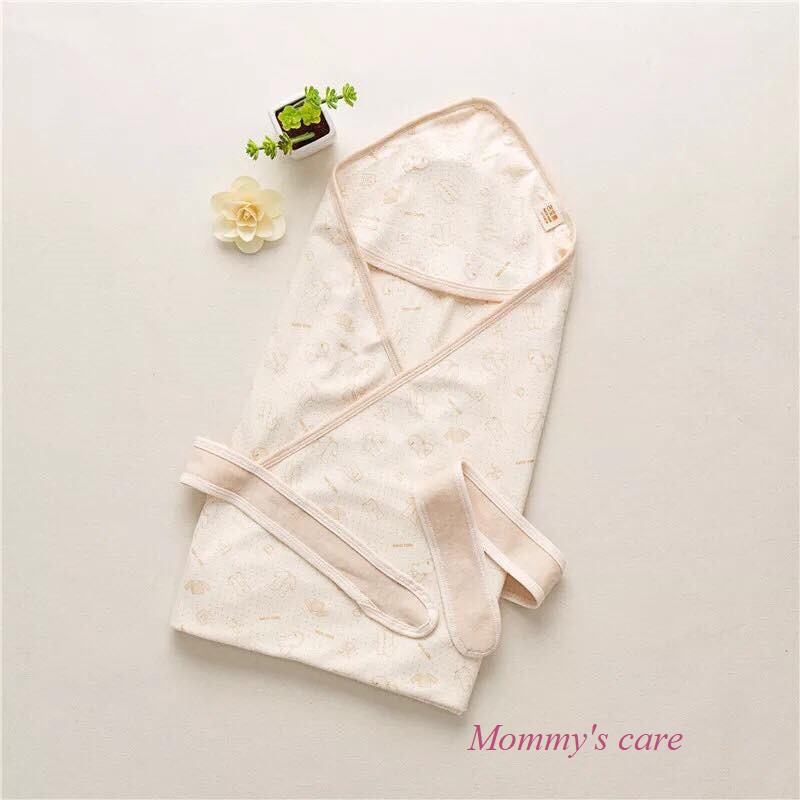 Khăn ủ cho bé sơ sinh 100% COTTON HỮU CƠ TỰ NHIÊN không chất tẩy nhuộm cực kỳ mềm mại tuyệt đối an toàn cho trẻ