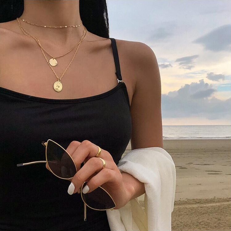 vòng cổ Mạ Vàng / Bạc Nhiều Lớp Phong Cách Hàn Quốc