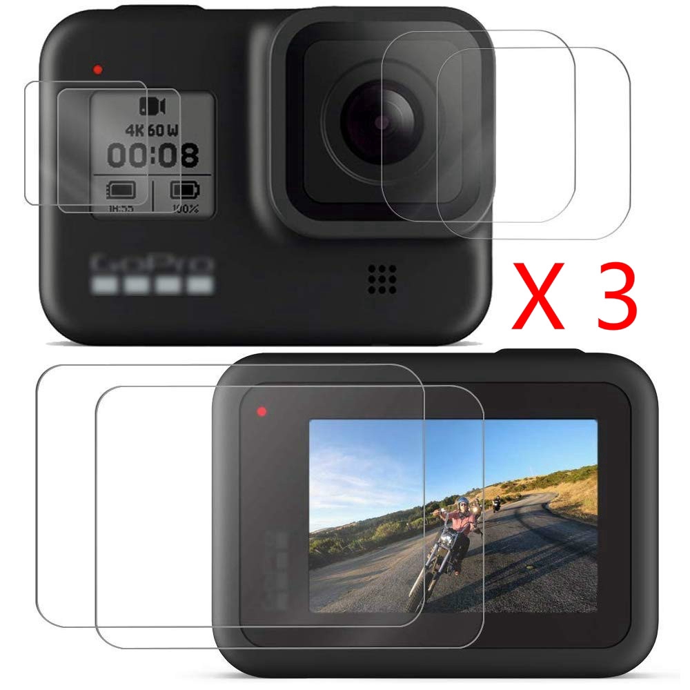 Set 3 Kính Cường Lực Bảo Vệ Camera Hành Trình Gopro Hero 8/7