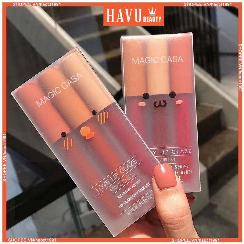 Set 3 Son Kem Lì MAGIC CASA Siêu Xinh Chất Mềm Và Mịn Môi Cao Cấp | BigBuy360 - bigbuy360.vn
