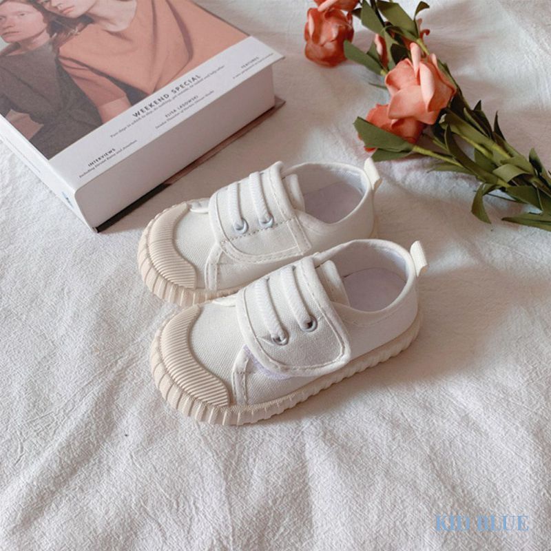 Giày Thể Thao Canvas Mềm Đế Bằng Phong Cách Hàn Quốc Cho Bé