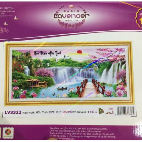 TRANH THÊU 3D PHONG CẢNH NON NƯỚC HỮU TÌNH LV3320 LV3321 LV3322