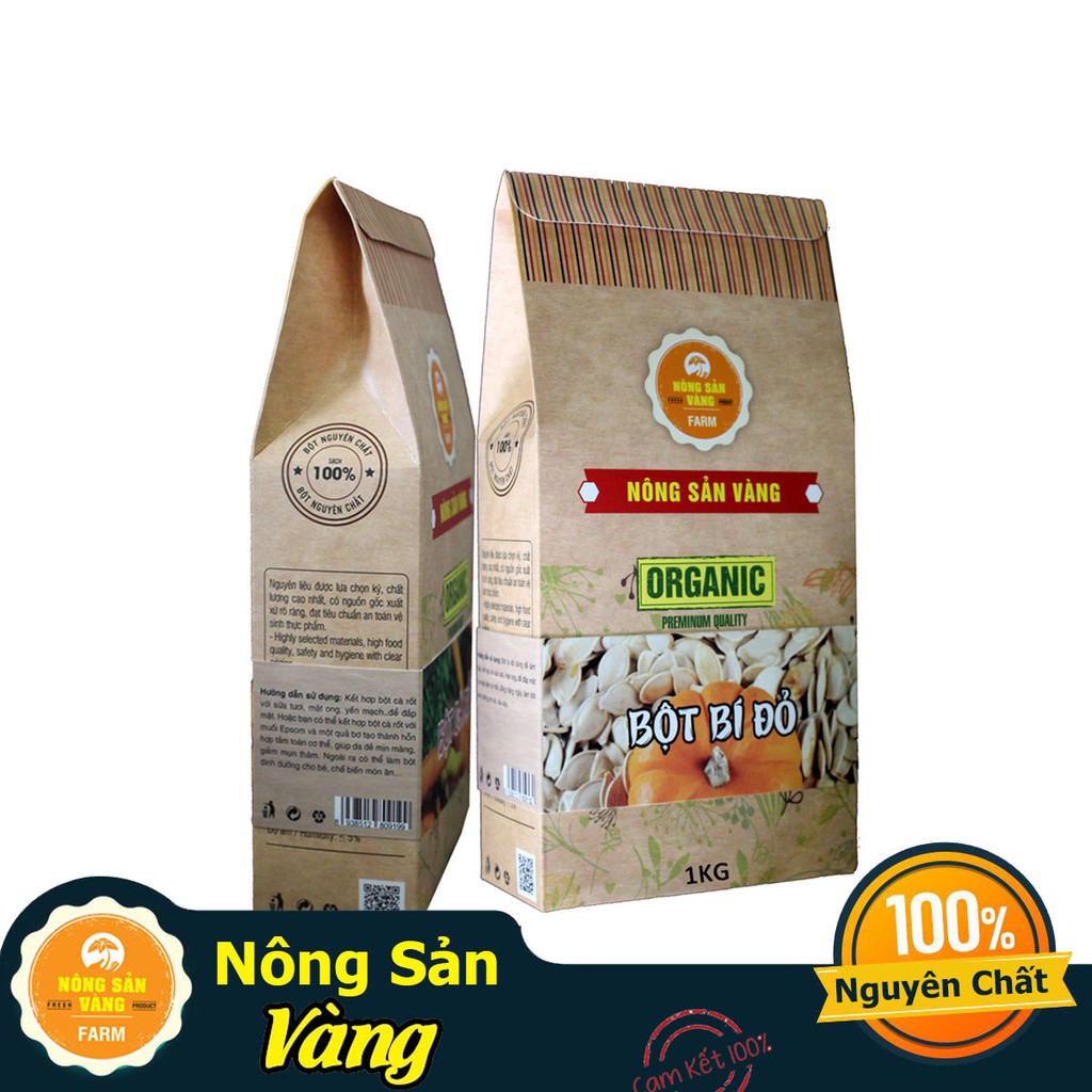 Bột bí Đỏ Nguyên Chất 1Kg - Nông sản vàng