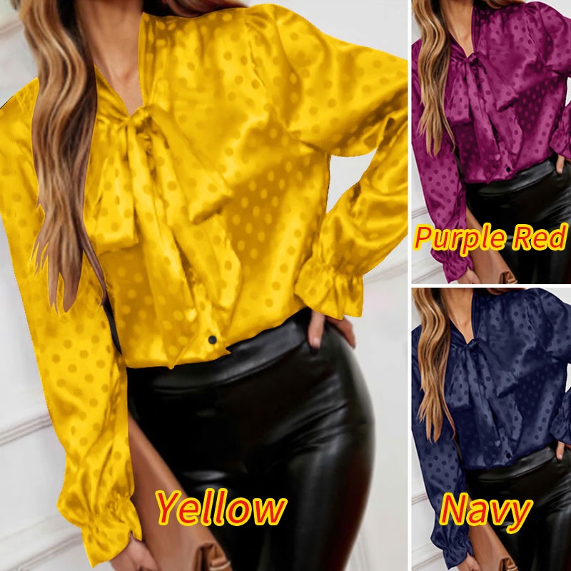 Áo sơ mi Zanzea họa tiết chấm bi thời trang thanh lịch cho nữ