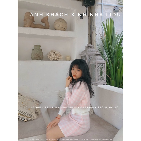 Set váy len 3 món thời trang thu đông nữ